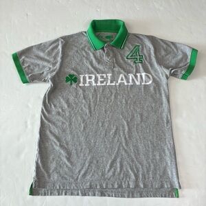 005 - VINTAGE 00s FERRUCHE Y2K IRELAND RUGBY POLO T SHIRT